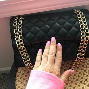 Quilt fashion logo  bag